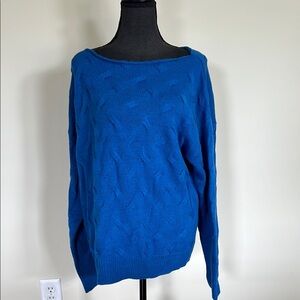 NWOT Simply Southern Blue Women's Scoop Neck Sweater size large